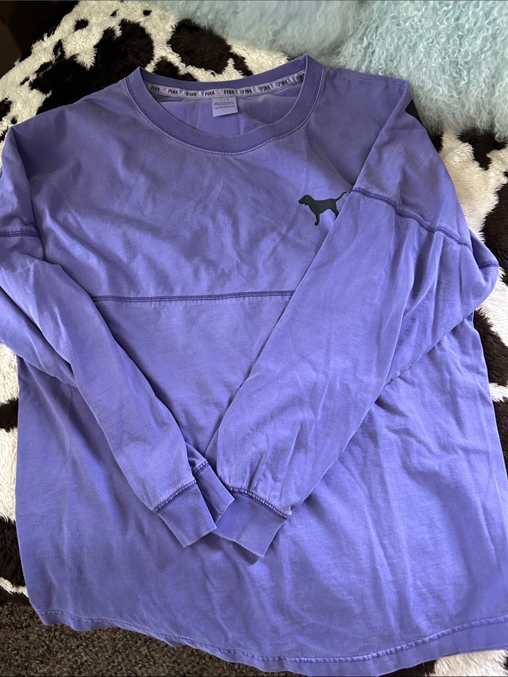 PINK Victoria's Secret Lavender Long-Sleeve Crewneck Shirt